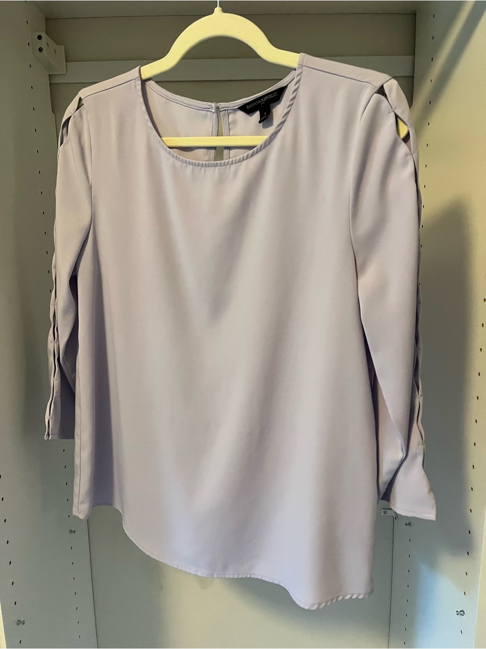 Banana Republic Pastel Lavender Split-Sleeve Blouse